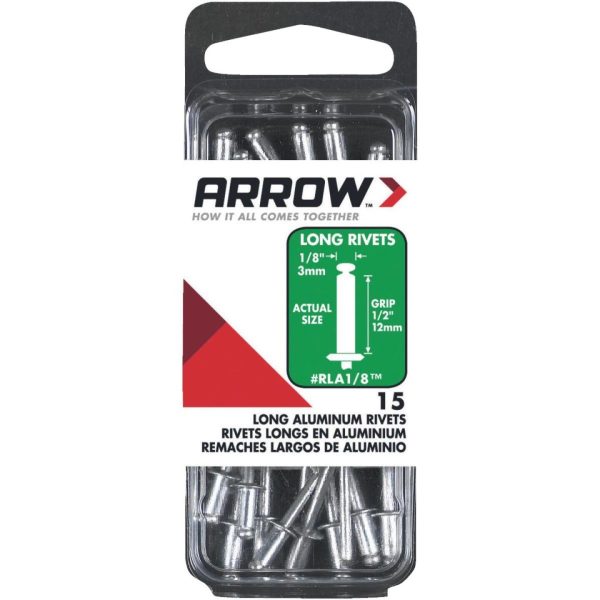 Arrow 1 8 In. x 1 2 In. Aluminum Rivet (15 Count) Online Hot Sale