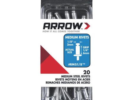 Arrow 1 8 In. x 1 4 In. Steel Rivet (20 Count) Online Hot Sale