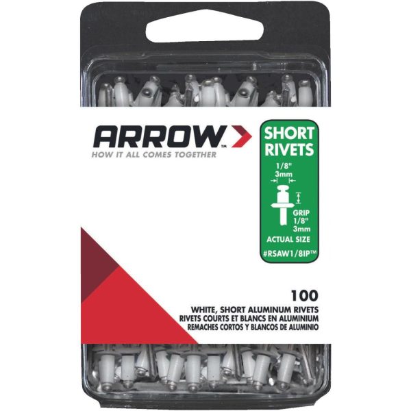 Arrow 1 8 In. x 1 8 In. White Aluminum IP Rivet (100 Count) Supply