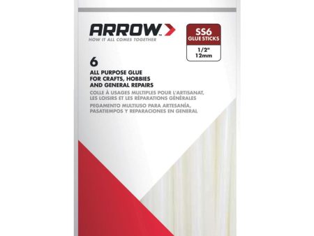 Arrow 4 In. Standard Clear Slow Set Hot Melt Glue (6-Pack) For Discount