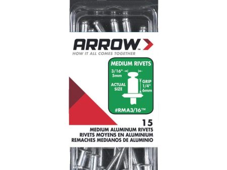 Arrow 3 16 In. x 1 4 In. Aluminum Rivet (15 Count) Sale