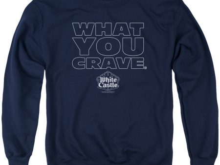 WHITE CASTLE : CRAVING ADULT CREW NECK SWEATSHIRT NAVY LG Fashion