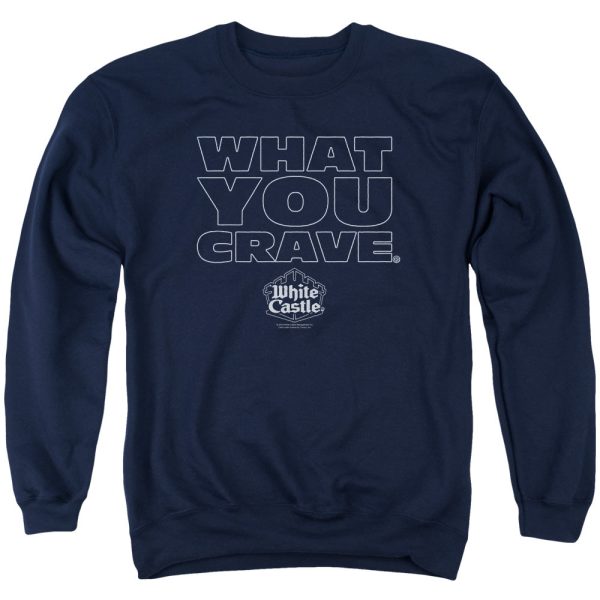 WHITE CASTLE : CRAVING ADULT CREW NECK SWEATSHIRT NAVY LG Fashion