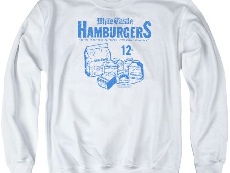 WHITE CASTLE : 12 CENTS ADULT CREW NECK SWEATSHIRT WHITE XL Fashion