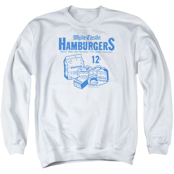 WHITE CASTLE : 12 CENTS ADULT CREW NECK SWEATSHIRT WHITE 3X For Cheap