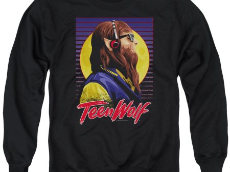 TEEN WOLF : HEADPHONE WOLF ADULT CREW SWEAT Black 3X on Sale