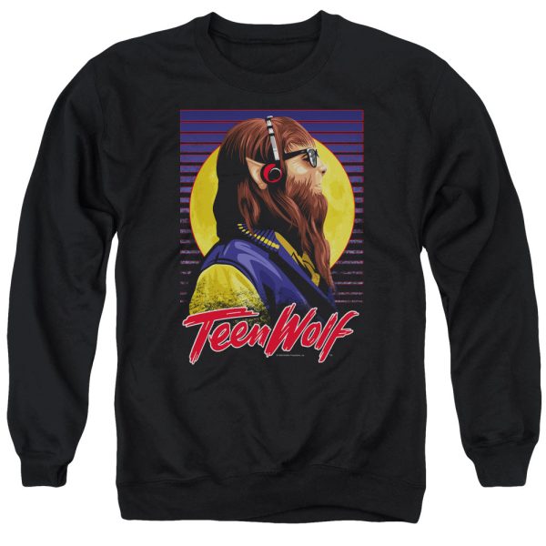 TEEN WOLF : HEADPHONE WOLF ADULT CREW SWEAT Black 3X on Sale