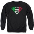 SUPERMAN : ITALIAN SHIELD ADULT CREW NECK SWEATSHIRT BLACK XL Online now