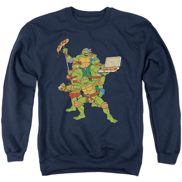 TEENAGE MUTANT NINJA TURTLES : PIZZA PARTY ADULT CREW SWEAT Navy 3X Sale