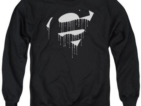 SUPERMAN : DRIPPING SHIELD ADULT CREW NECK SWEATSHIRT BLACK XL Online