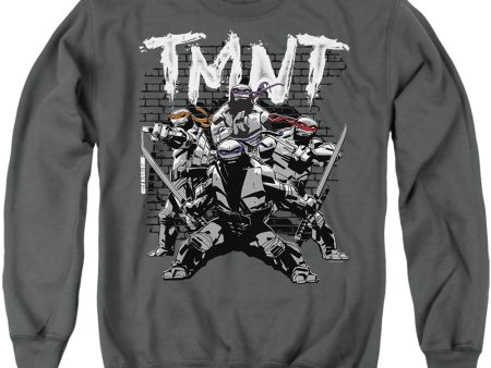 TEENAGE MUTANT NINJA TURTLES : TMNT TEAM ADULT CREW SWEAT Charcoal 3X on Sale