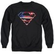 SUPERMAN : SUPER PATRIOT ADULT CREW SWEAT BLACK 3X Online Sale