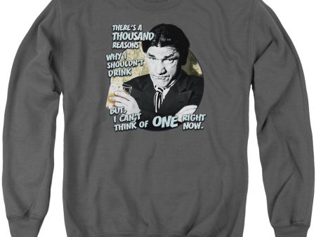 THREE STOOGES : DRINK ADULT CREW NECK SWEATSHIRT CHARCOAL MD Sale